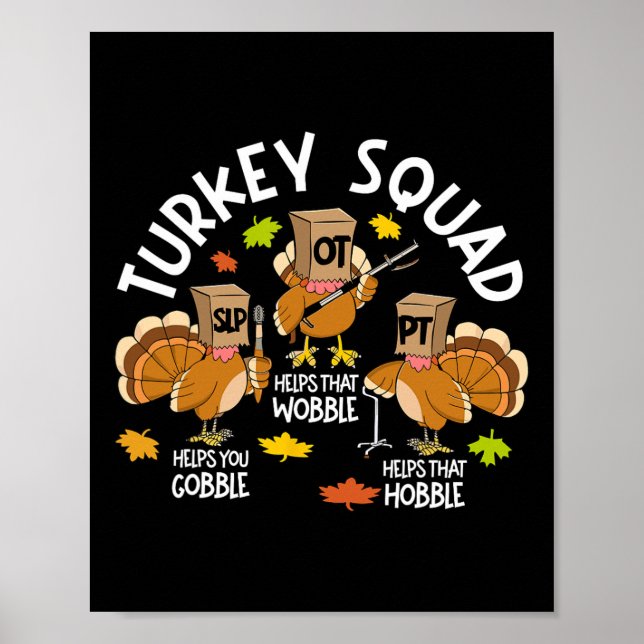 Turkiet Squad Slp Ot PT Therapy Team Fall Thanksgi Poster (Framsidan)