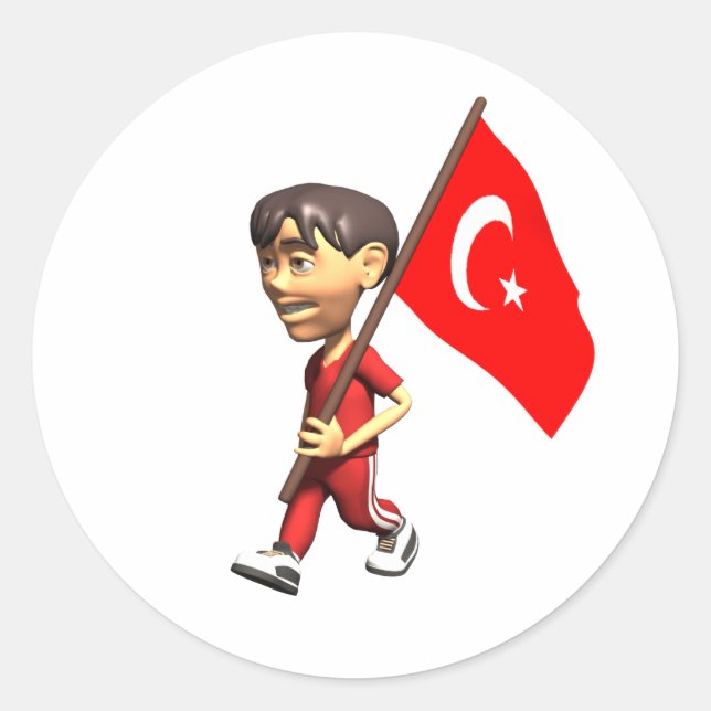 Turkiet Sticker Runt Klistermärke (Framsida)