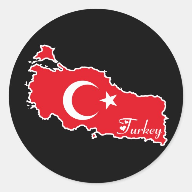 Turkiet Sticker Runt Klistermärke (Framsida)