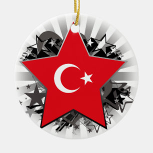 Turkiet stjärna julgransprydnad keramik