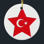 Turkiet stjärna julgransprydnad keramik<br><div class="desc">Turkiet stjärna
Turkiet flaggadesign på en produkt för underbarTurkiet gåva</div>