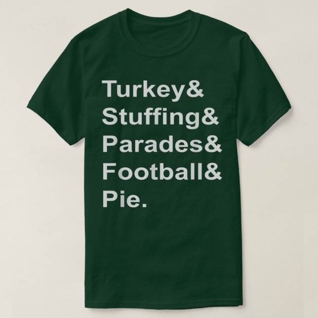Turkiet Stuffande Parad Football Paj Thanksgiving T Shirt (Design framsida)
