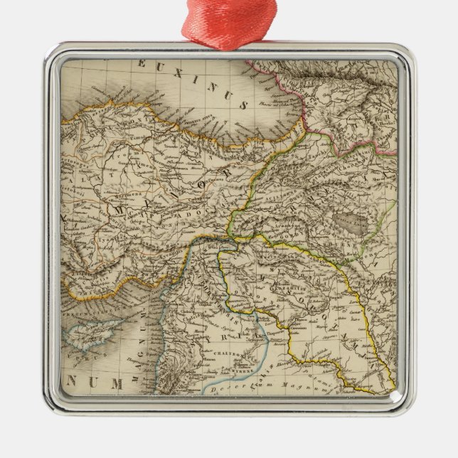 Turkiet Syrien karta Julgransprydnad Metall (Framsidan)