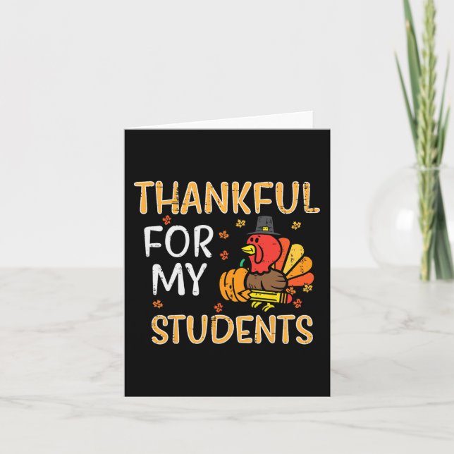 Turkiet tacksamt för min Studenter Thanksgiving fa Kort (Framsida)