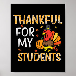 Turkiet tacksamt för min Studenter Thanksgiving fa Poster