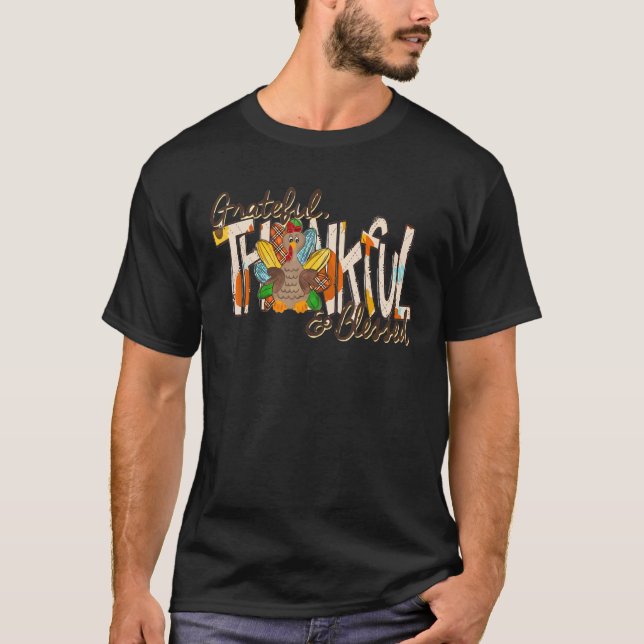 Turkiet tacksamt och tacksamt tack t shirt (Framsida)
