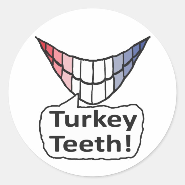 Turkiet Teeth Runt Klistermärke (Framsida)