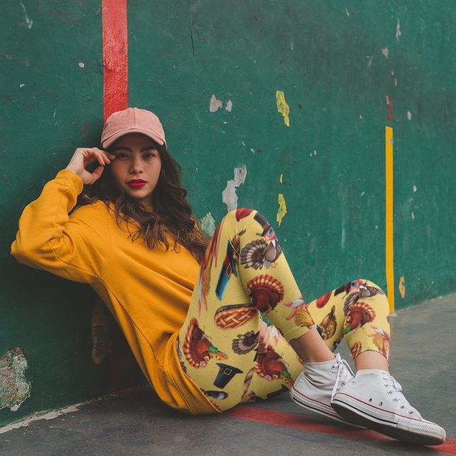 Turkiet Thanksgiving Fall Animals Leggings (Skapare uppladdad)