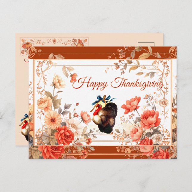 Turkiet Thanksgiving Önskemål Helg Vykort (Fram/baksida)