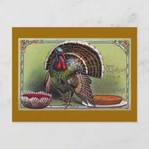 Turkiet, Thanksgivingen Cranberry Sauce & Pumpkin Helg Vykort