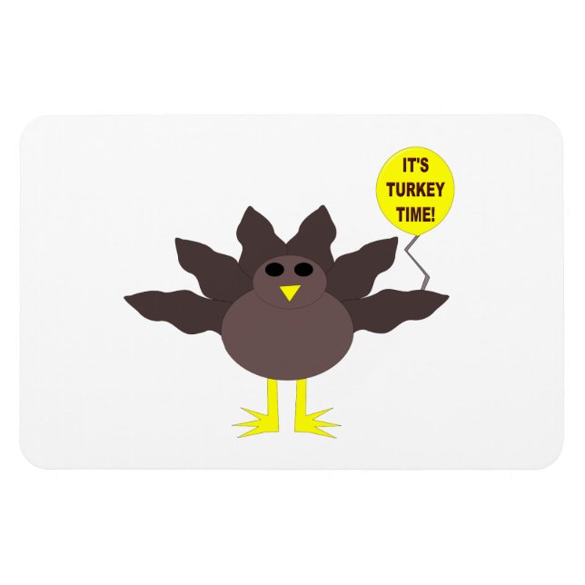 Turkiet Time Thanksgiving Magnet (Horisontell)