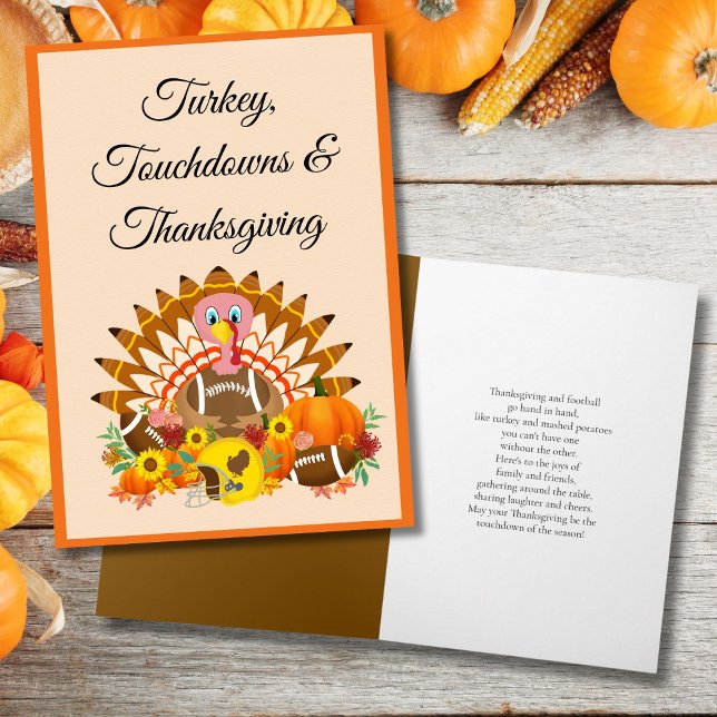 Turkiet, Touchdowns & Thanksgiving med fotbollar Kort (Skapare uppladdad)