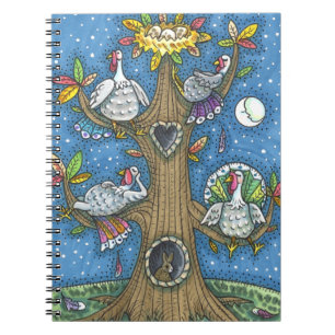 TURKIET TRÄD, THANKSGIVING FUNNY GOBBLERS ROOSTING ANTECKNINGSBOK
