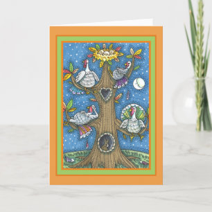 TURKIET TRÄD, THANKSGIVING FUNNY GOBBLERS ROOSTING HELGKORT