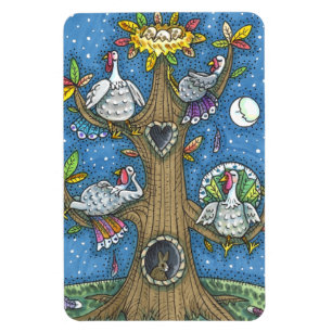 TURKIET TRÄD, THANKSGIVING FUNNY GOBBLERS ROOSTING MAGNET