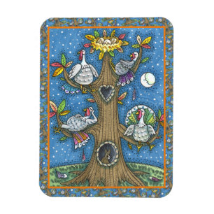 TURKIET TRÄD, THANKSGIVING FUNNY GOBBLERS ROOSTING MAGNET