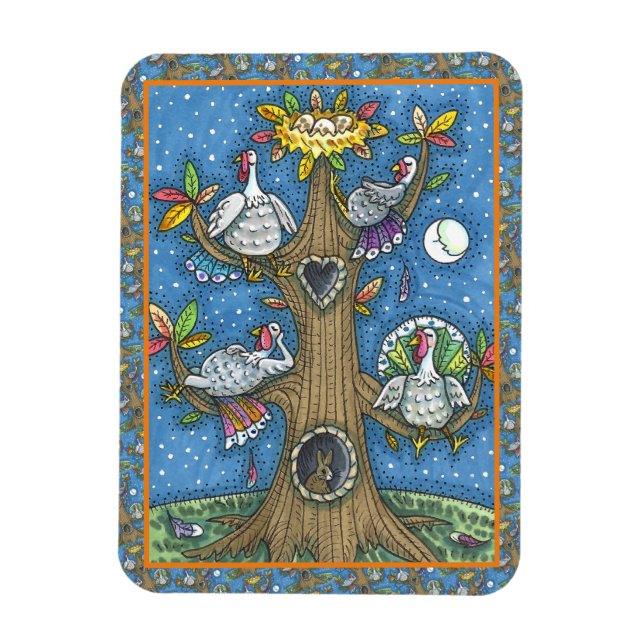 TURKIET TRÄD, THANKSGIVING FUNNY GOBBLERS ROOSTING MAGNET (Vertikal)