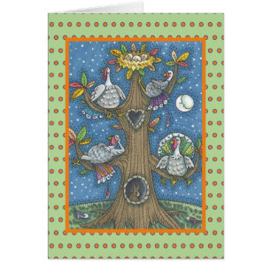 TURKIET TRÄD THANKSGIVING HUMOR GREETING CARD Blan OBS Kort