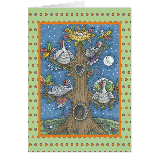TURKIET TRÄD THANKSGIVING HUMOR GREETING CARD Blan OBS Kort (Framsidan)