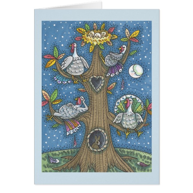 TURKIET TRÄD THANKSGIVING HUMOR GREETING CARD Blan OBS Kort (Framsidan)