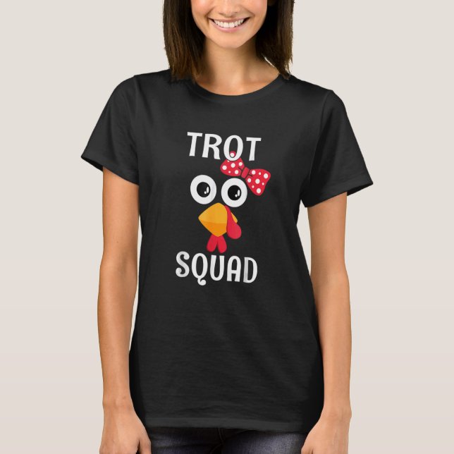 Turkiet Tro Cute Running Thanksgiving T Shirt (Framsida)