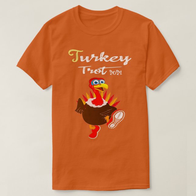 Turkiet Trot 2021 Funny Thanksgiving Running T Shirt (Design framsida)