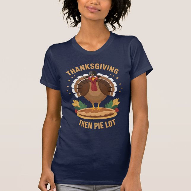 Turkiet Trot, sedan Paj Lot Minimalist Thanksgivin T Shirt (Framsida)