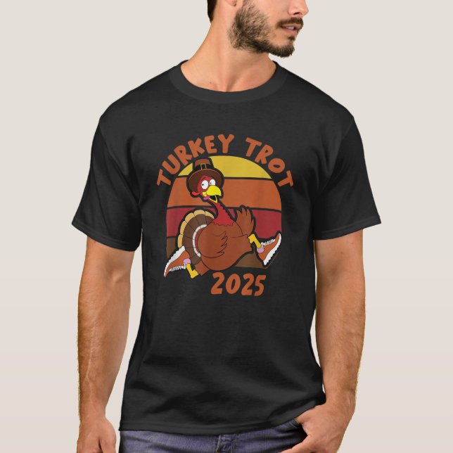 Turkiet Trot Squad 2025 Lustigt Thanksgiving Day S T Shirt (Framsida)