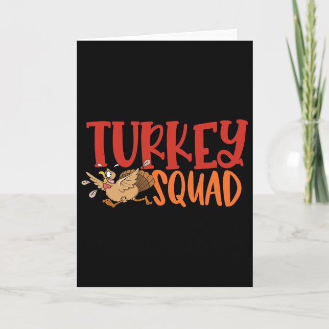 Turkiet Trot Squad Funny Thanksgiving Running Matc Kort (Framsida)