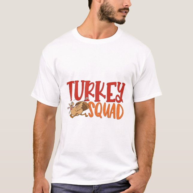 Turkiet Trot Squad Funny Thanksgiving Running Matc T Shirt (Framsida)