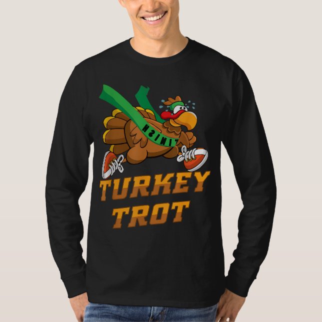 Turkiet Trot Squad Funny Thanksgiving Running T Shirt (Framsida)