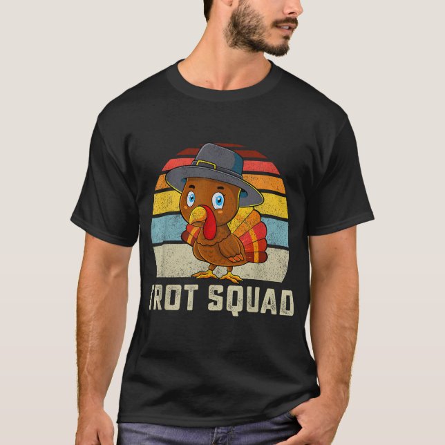 Turkiet Trot Squad Thanksgiving Springa Costume Ma T Shirt (Framsida)