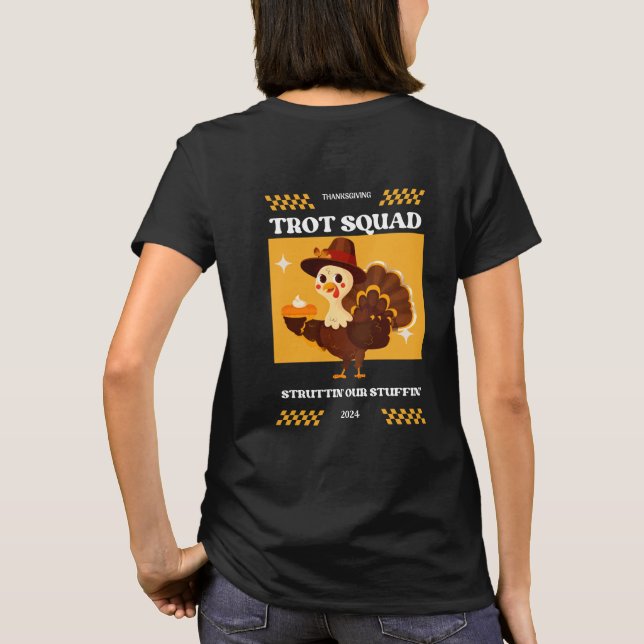 Turkiet Trot Squad Thanksgiving Springer Shirt T Shirt (Baksida)