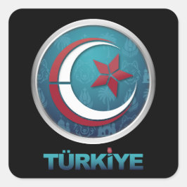 Turkiet Turkiet Europa Asien Fyrkantigt Klistermärke