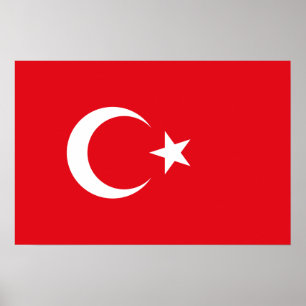 Turkiet - Turkiets Flagga Poster