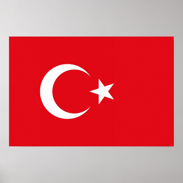 Turkiet - Turkiets Flagga Poster (Framsidan)