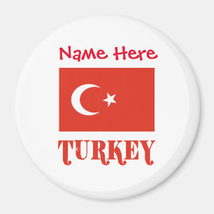 Turkiet Turkisk flagg Röd Personalisering Magnet