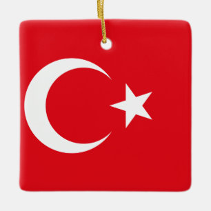 Turkiet (turkiska) Flagga Julgransprydnad Keramik