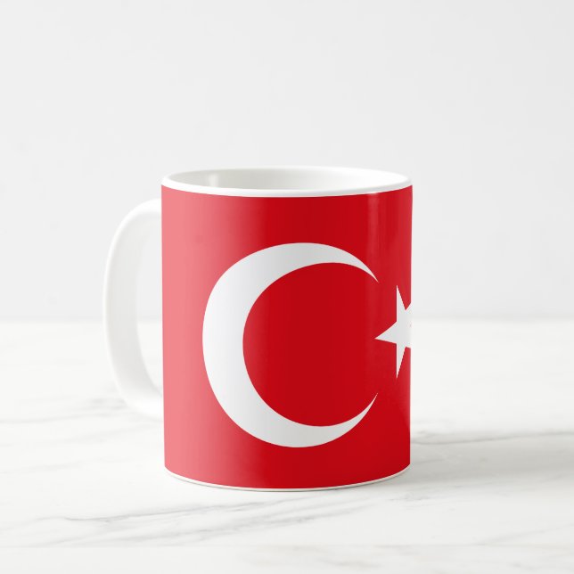 Turkiet (turkiska) Flagga Kaffemugg (Framsida vänster)