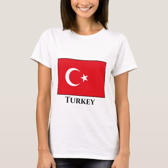 Turkiet (turkiska) Flagga T Shirt (Framsida)