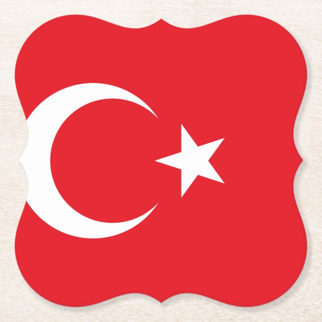 Turkiet (turkiska) Flagga Underlägg Papper (Framsida)