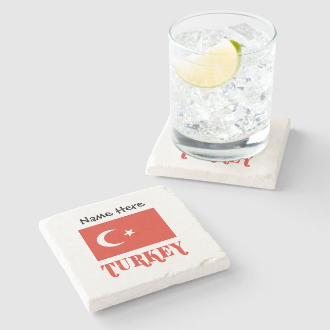 Turkiet Turkiska Flaggan Personlig Stenunderlägg (Sidan)