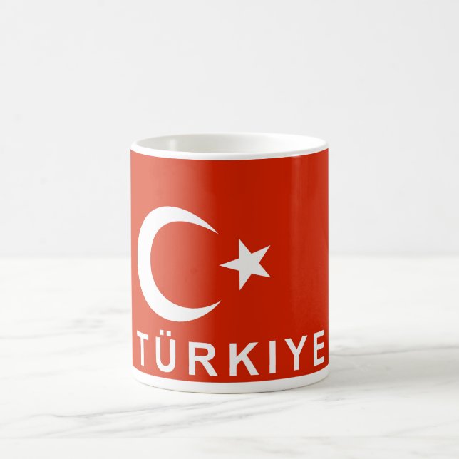 Turkiet Turkiye flagga land Turkiet namn Kaffemugg (Center)