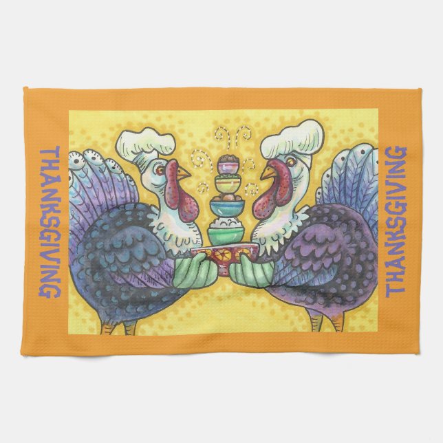 TURKIET-TWILLINGAR OCH ALLA FIXINER-THANKSGIVINGAR KÖKSHANDDUK (Horisontell)