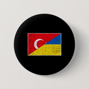Turkiet Ukraina Flagga Turkiye Turkisk Ukrainsk Na Knapp