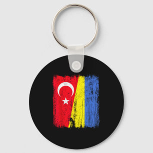 Turkiet Ukraina Halv Flagga Turkisk Ukrainsk Kultu Nyckelring