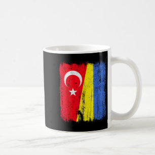 Turkiet Ukraina Halv Flagga Turkisk Ukrainskt Kult Kaffemugg