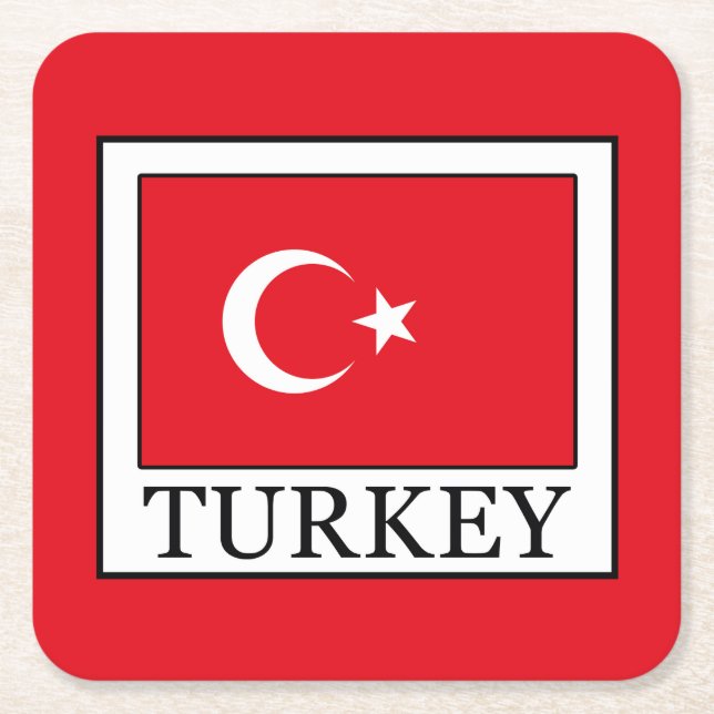 Turkiet Underlägg Papper Kvadrat (Framsidan)