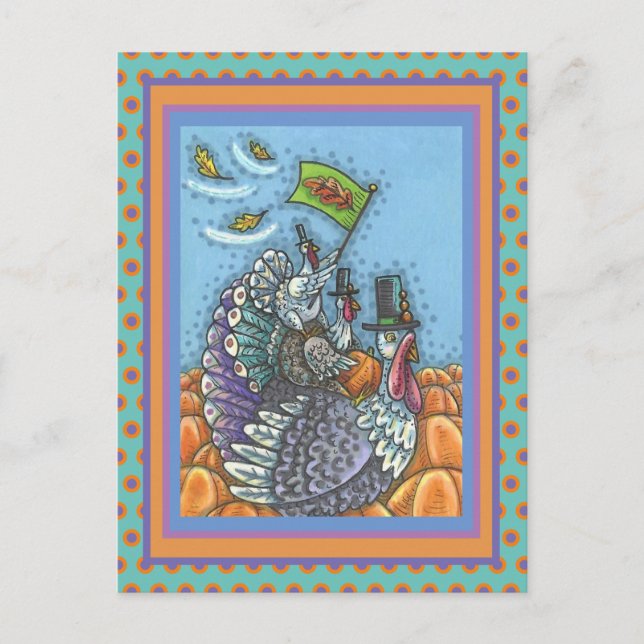 TURKIET, USA, FUNNY THANKSGIVING POLITIK VYKORT (Framsida)