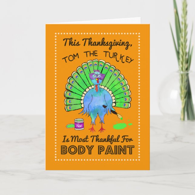 Turkiet var en peacock-funny Thanksgiving Helgkort (Framsida)